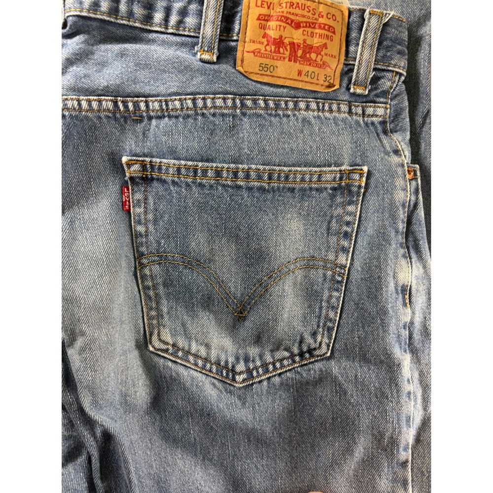 Levi's 550 Jeans Mens 40x30 Blue Relaxed Fit Tapered Leg Denim Pants - Picture 3 of 8